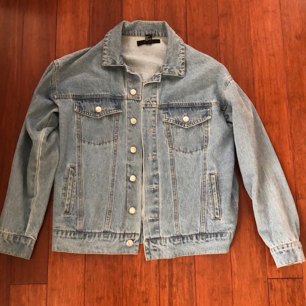 Forever 21 white washed denim jacket